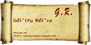Gálfy Róza névjegykártya