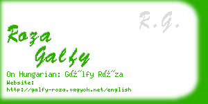 roza galfy business card